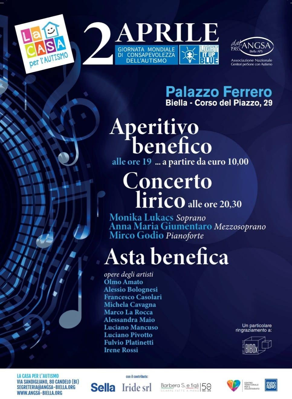 Aperitivo benefico | Concerto Lirico | Asta benefica a cura della Casa per l'Autismo