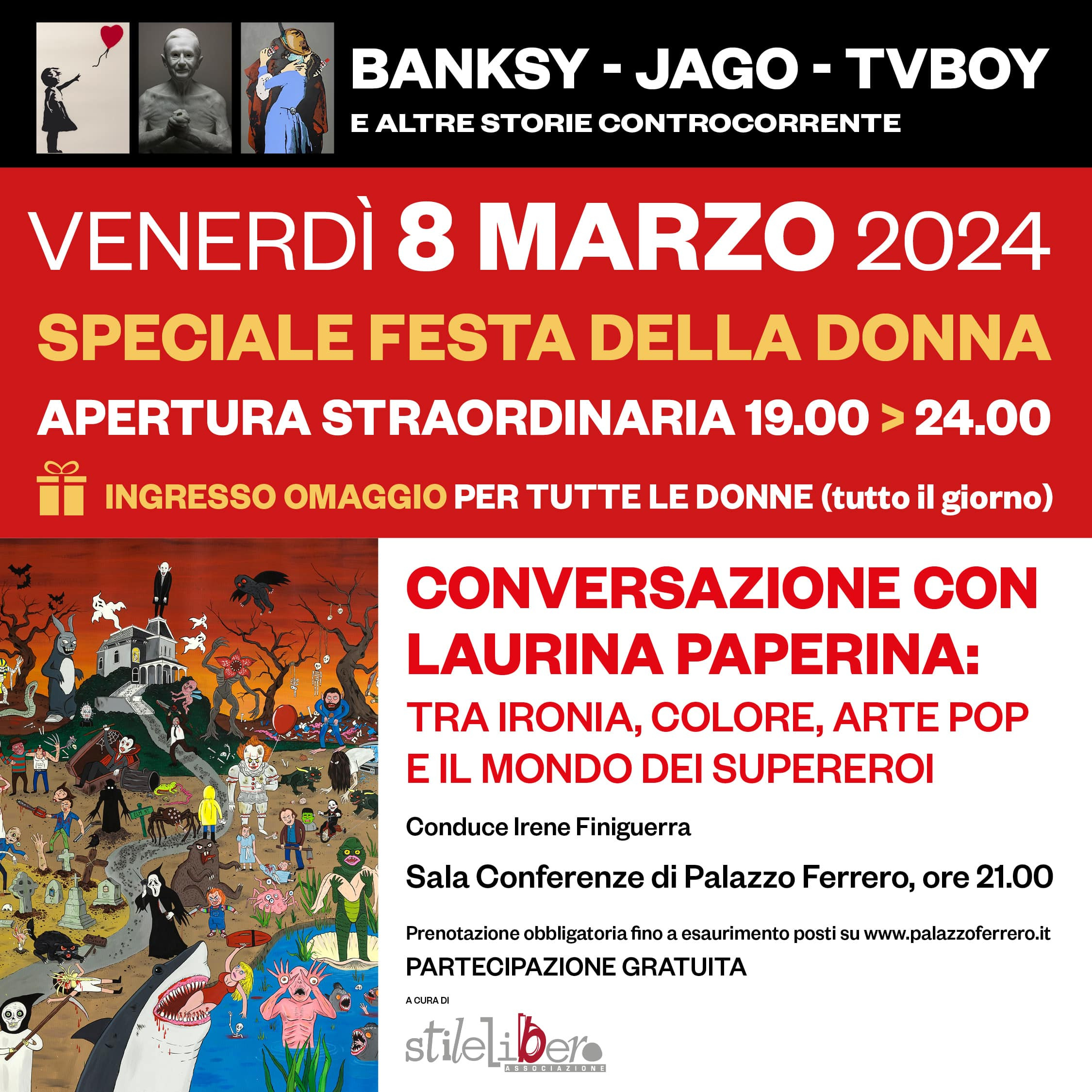 8 marzo 2024 | Conversazione con Laurina Paperina: tra ironia, colore, arte pop e il mondo dei supereroi | Conduce Irene Finiguerra