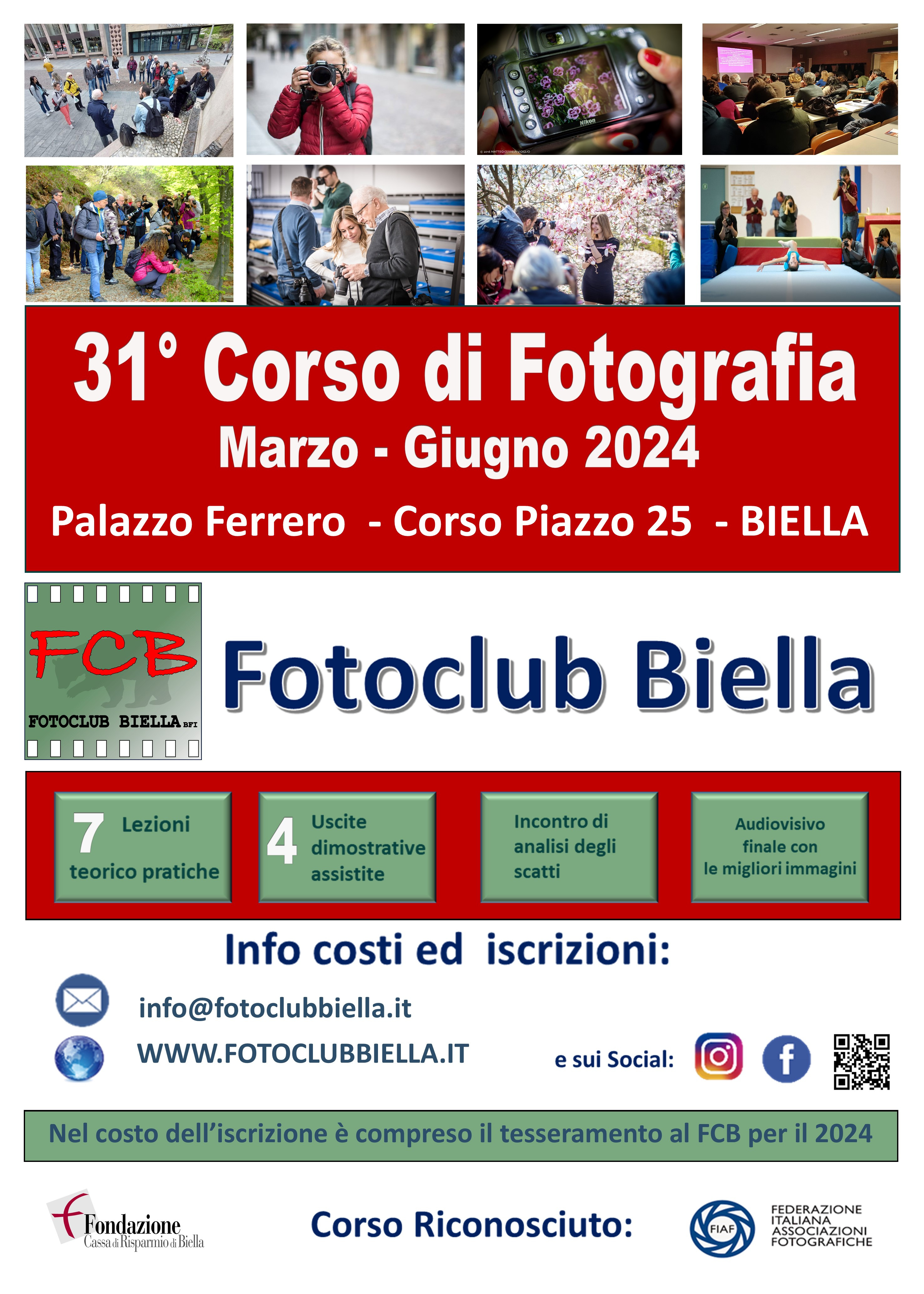 Fotoclub Biella | 31° Corso di Fotografia | Palazzo Ferrero Biella Piazzo | Marzo - Giugno 2024