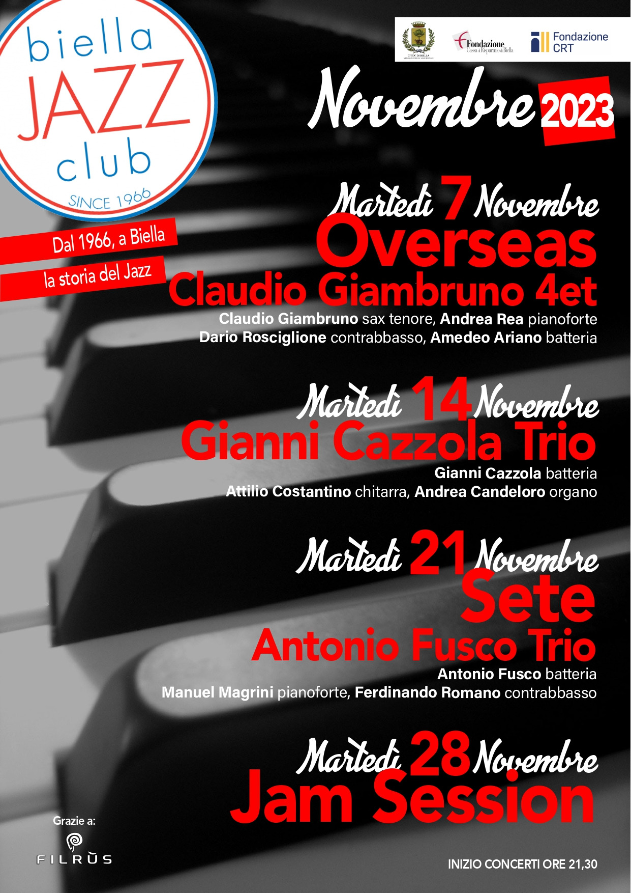 BIELLA JAZZ CLUB | Programma Mese di Novembre 2023