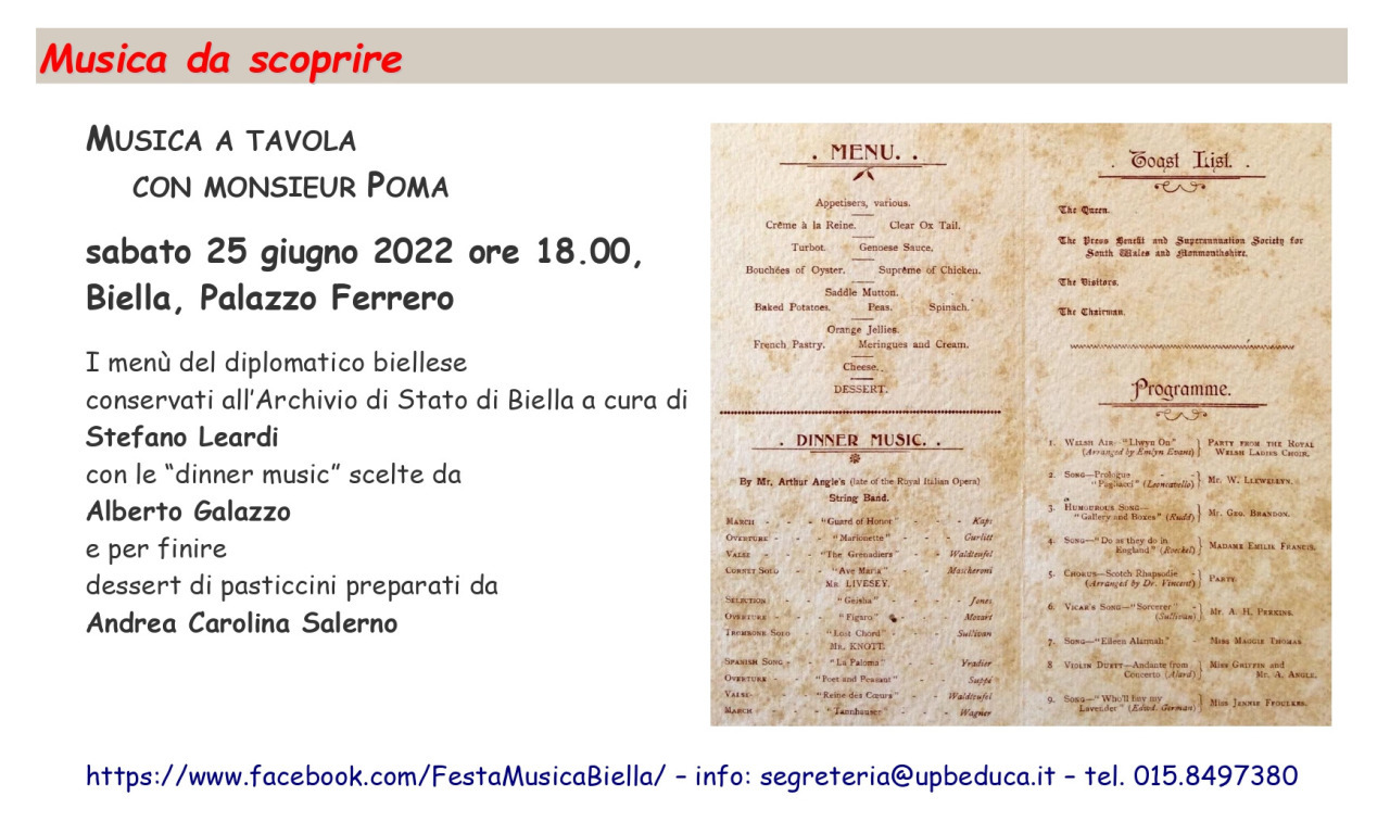 Musica a tavola con Monsieur Poma